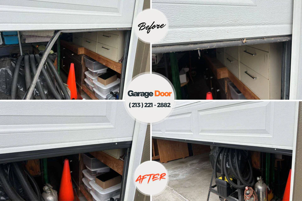 Before and after: garage door repair Douglas, MI
